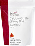 Bariatric Advantage Calcium Citrate Chewy Bites 500 mg - Highly Absorbable &amp Digestible - Vitamin D3 - Easily Chewable Calcium Supplement - Caramel Flavor - 90 Count