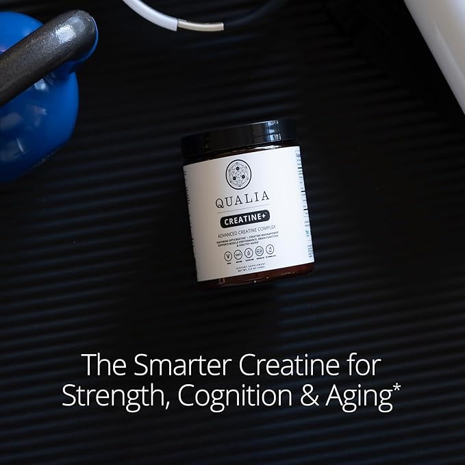 Qualia Creatine | Advanced Creatine Complex | 2 Sources + Magnesium | Optimized Absorption | Muscle Performance Brain Function &amp Healthy Aging (30 Servings)