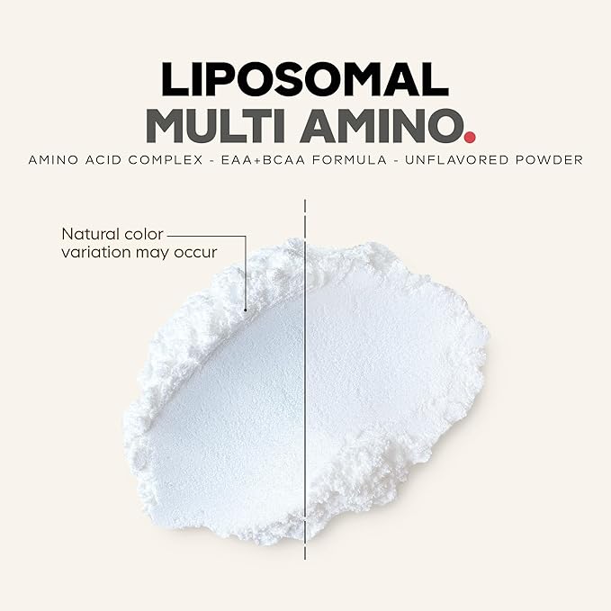 Codeage Liposomal Multi Amino Powder Supplement - BCAA &amp EAA Supplement All 9 Essential Amino Acids Branched-Chain Amino Acid Pre &amp Post Workout Unflavored Liposomal Delivery Non-GMO 6.1