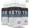 (3 Pack) Advanced Keto 1500 Keto Pills 1275MG New &amp Improved Formula Contains Apple Cider Vinegar Extra Virgin Olive Oil Powder Green Tea Leaf 180 Capsules