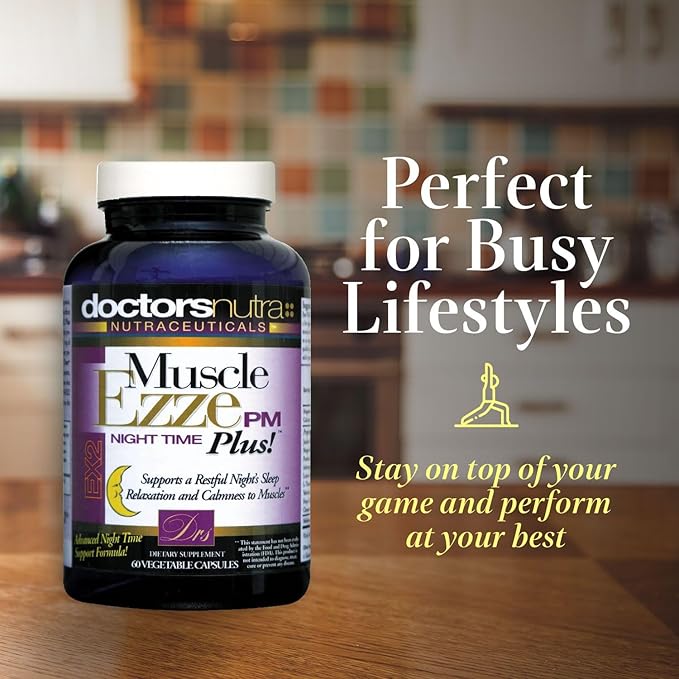 Muscle Ezze PM Plus Night Time Capsules - Pack of 3 with Melatonin Valerian Chamomile Lemon Balm