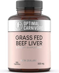 Optimal Carnivore Grass Fed Beef Liver Capsules Freeze Dried in Convenient Pills 180 Capsules Desiccated Supplement