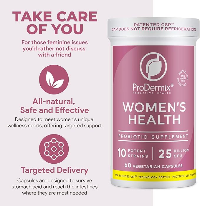 Probiotics for Women Vaginal Probiotic Promotes PH Balance UT Health 25 Billion CFU Once Daily Womens Supplement Kosher (60 Capsules)