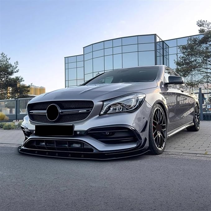 Car Front Bumper Lip Compatible for Mercedes CLA C117 2016-2019 CLA 200 260 45 AMG Spoiler Splitter Body Kits Diffuser(Color:Carbon Look)