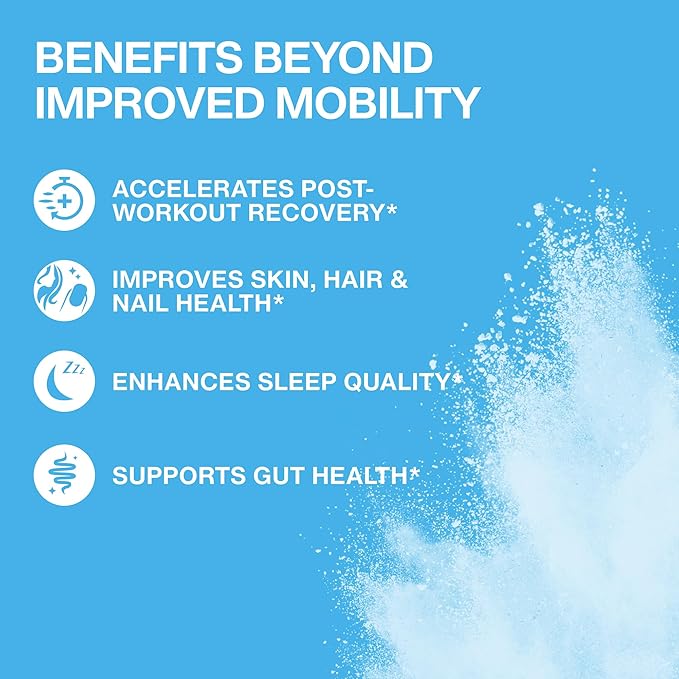 Mobility Collagen Peptides Powder - Glucosamine Chondroitin Hyaluronic Acid &amp Liposomal Vitamin C Join Bone &amp Cartilage Support Grass-Fed Type I &amp III Keto &amp Paleo 56 Servings 23.66