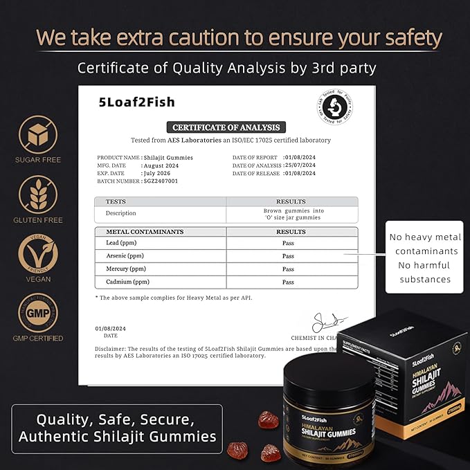 Organic Shilajit Gummies Pure Himalayan Shilajit Gummies For Men Supplement Gold WomenNatural 85+ Trace Minerals Ashwagandha Black Seed Oil Extract 90 Gummies