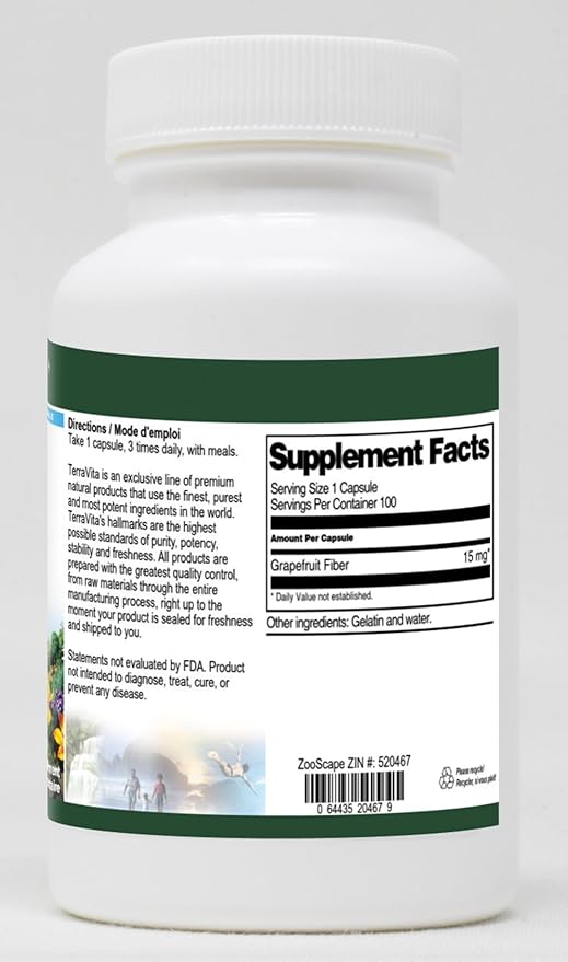 Grapefruit Fiber - 450 mg (100 Capsules ZIN: 520467)