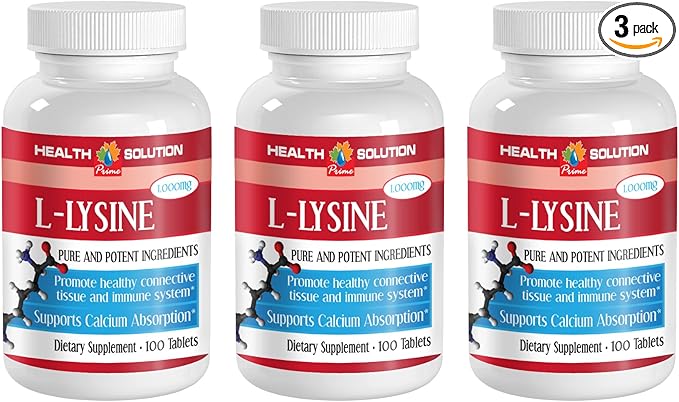 l lysine Vitamins Pills - L-LYSINE Pure and Potent INGREDIANES Immune System Booster Supports Calcium Absorption - Energy Boosting Vitamins 3B (300 Tablets)