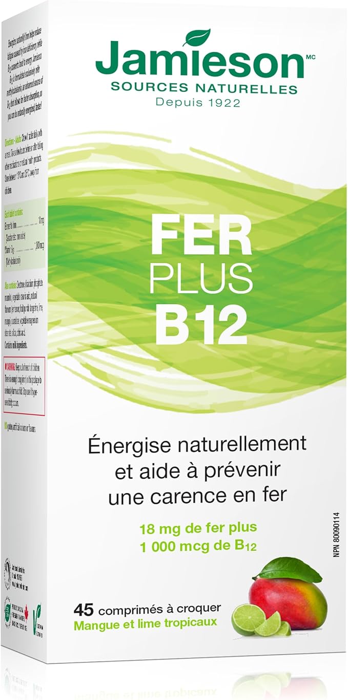 Jamieson Iron + Vitamin B12 45 chewable tabs