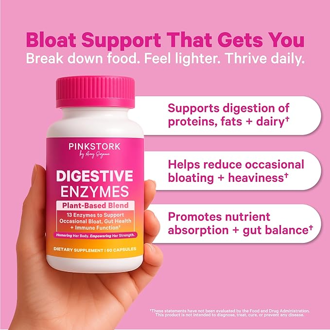 Pink Stork Cortisol Probiotic and Digestive Enzymes Bundle – Supports Digestive and Hormonal Wellness – Ashwagandha and Enzyme Supplement for Women