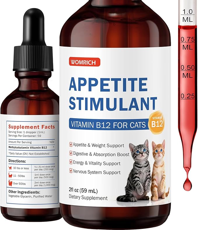 Cat Appetite Stimulant Methylcobalamin Vitamin B12 for Cats – for Energy Appetite &amp Red Blood Cell Support – Treatment of EPI in Cats