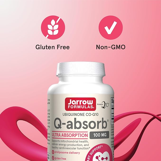 Jarrow Formulas Q-absorb Co-Q10 100 mg - 60 Softgels - Dietary Supplement - Antioxidant Support for Mitochondrial Energy Production &amp Cardiovascular Health - Up to 60 Servings