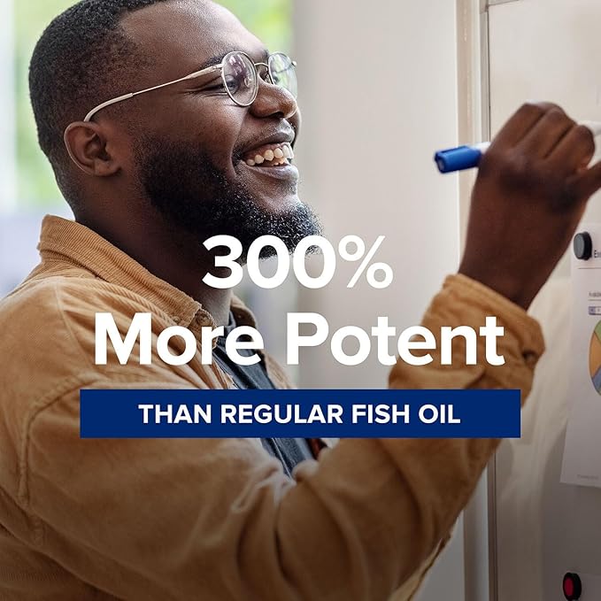 GNC Triple Strength Fish Oil Omega 3 Supplement 1000mg EPA and DHA Supports Heart Brain Skin Eye and Joint Health 210 Softgels