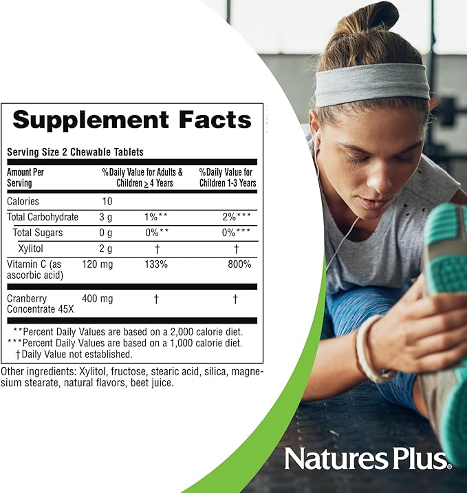 NaturesPlus Ultra Chewable Cranberry - 180 Love-Berries Pack of 2 - Supports a Healthy Urinary Tract &amp Overall Well-Being - Non-GMO Vegetarian Gluten Free - 180 Total Servings