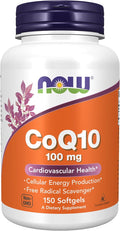 NOW Foods Supplements CoQ10 (Coenzyme Q10) 100 mg Pharmaceutical Grade Cardiovascular Health* 150 Softgels
