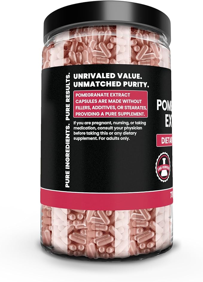 PURE ORIGINAL INGREDIENTS Pomegranate Extract (730 Capsules) No Magnesium Or Rice Fillers Always Pure Lab Verified