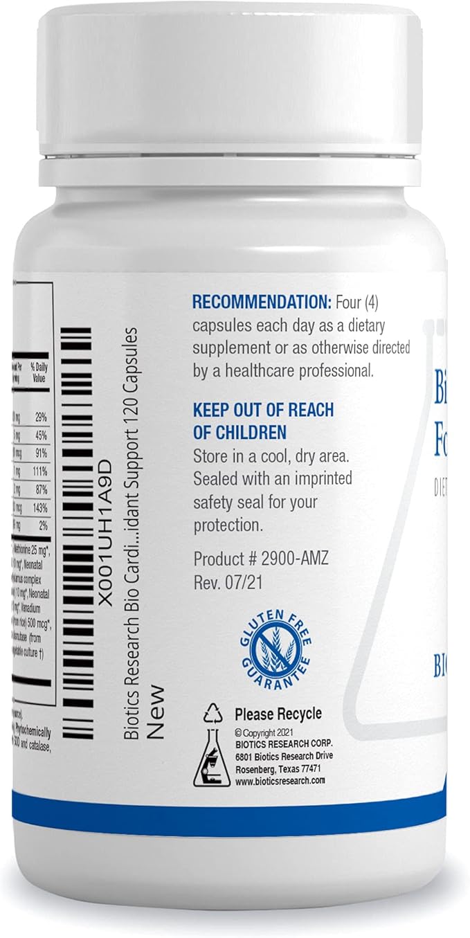 Biotics Research Bio Cardiozyme Forte Healthy Heart Multivitamin Broad Spectrum Formulation Designed to Support Cardiovascular Health and Function Powerful Antioxidant Support 120 Capsules