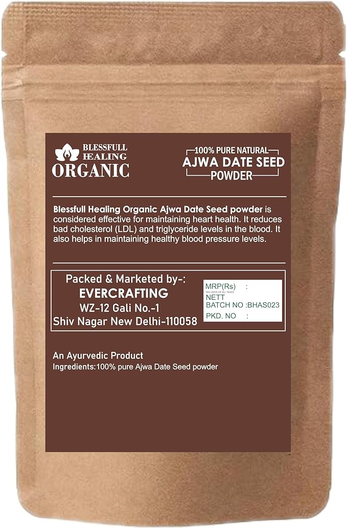 Blessfull Healing Organic 100% Pure Natural Ajwa Date Seed Powder | 200 Gram / 7.05 oz