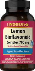 Lindberg Lemon Bioflavonoid Complex | 700mg | 250 Capsules | Supplement with Rutin and Hesperidin | Non-GMO Gluten Free