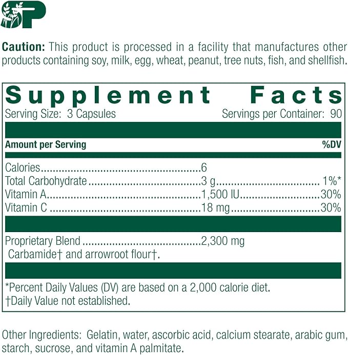 Standard Process A-C Carbamide - Supports Healthy Excretion of Urine &amp Cellular Fluid Levels - Contains Vitamin A &amp Antioxidant Vitamin C - Gluten-Free Non-Dairy &amp Non-Soy - 270 Capsules