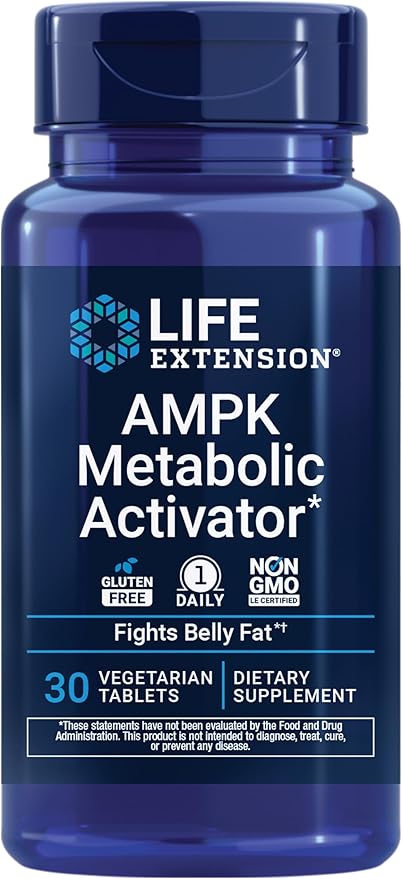 Life Extension AMPK Metabolic Activator* Hesperidin G. pentaphyllum Fight unwanted Belly Fat Target Overall Fat Gluten-Free Vegetarian 1-Daily Non-GMO 30 Tablets