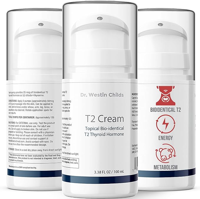 Dr. Westin Childs T2 Cream - T2 Thyroid Support for Women &amp Men with Bioidentical 35 Diiodo-l-thyronine in Lotion Form for Hormone Balance in Hypothyroidism Hashimoto's Thyroidectomy &amp Rai