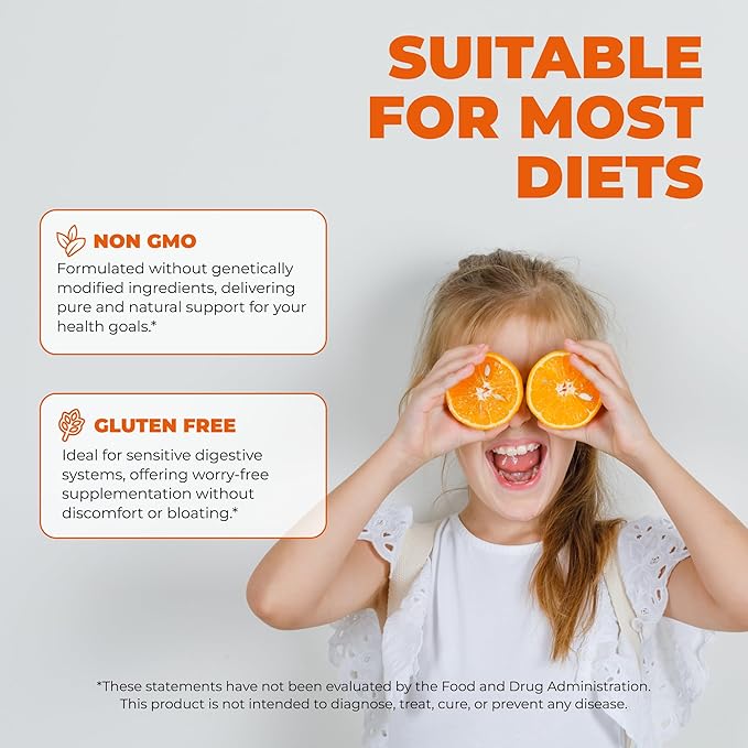 Premium Kids Omega 3 Gummies – Orange Flavor Fish Oil for Kids – Omega 3 Gummies for Children – No Fish Burps – Brain Eye &amp Immune Support – 2 Month Supply