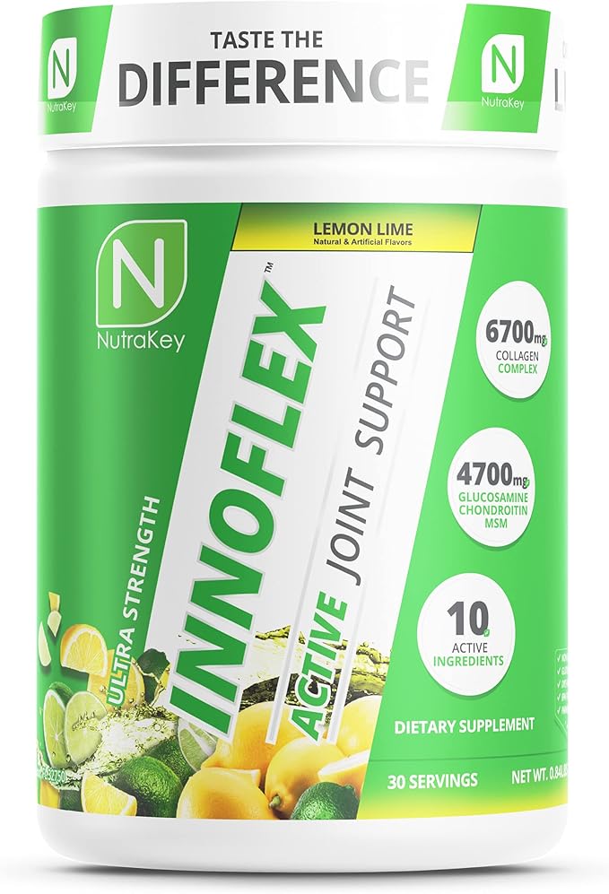NutraKey Innoflex Glucosamine with Chondroitin Msm Hyaluronic Acid and Collagen 1500mg