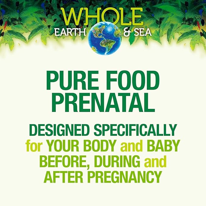 Natural Factors Whole Earth &amp Sea Women's Prenatal Multivitamin and Mineral Whole Food Supplement Vegan 120 Tablets
