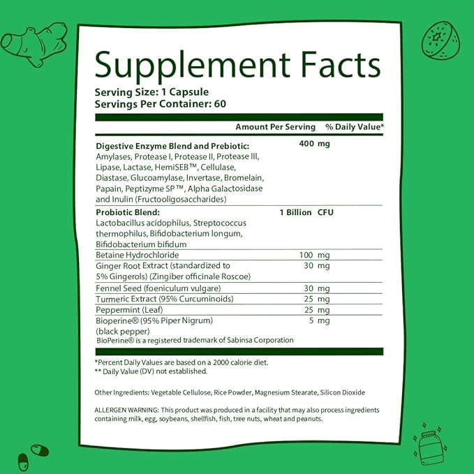 GOBIOTIX Super Enzymes Supplement - Digestive Enzymes with Prebiotics and Probiotics for Women and Men - Supports Gut Health Gluten Digestion Lactose Absorption Plant Based Dietary Pills