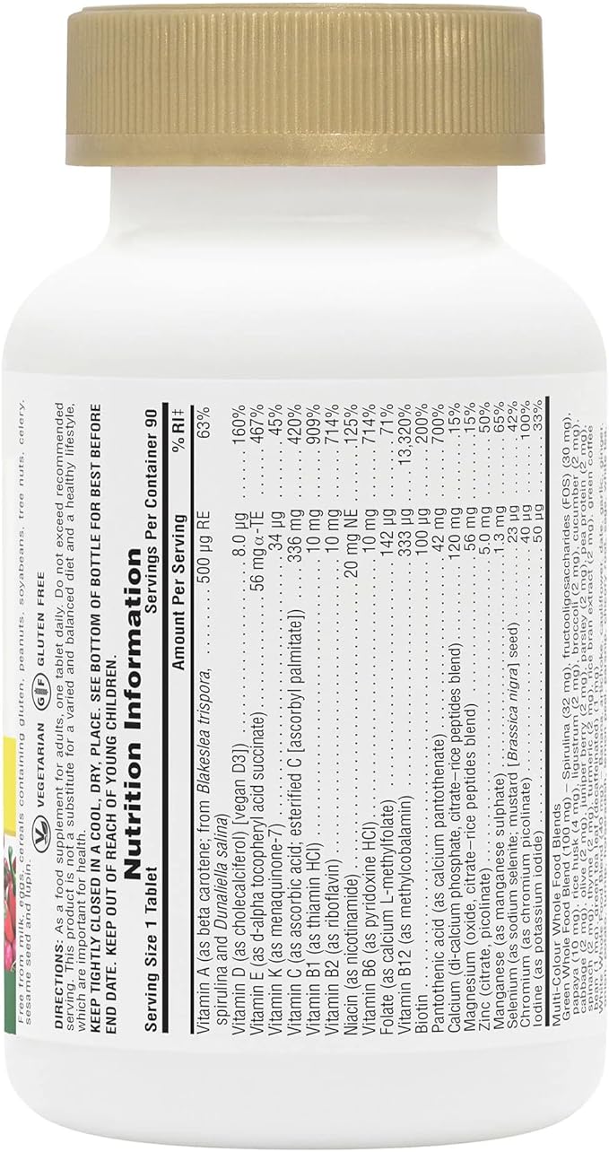 NaturesPlus Source of Life GOLD Multivitamin - 180 Mini-Tabs - With Vitamins D3 B12 &amp K2 - Blood Bone &amp Immune Support - Vegetarian &amp Gluten Free - 30 Servings