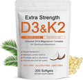Vitamin D3 K2 Magnesium Complex Extra Strength D3 &amp K2 with Triple Magnesium Softgels D3 + K2 (Mk-7) | Support Bone &amp Immune | Improve Energy | Non-GMO 200 Softgels (1) (1)