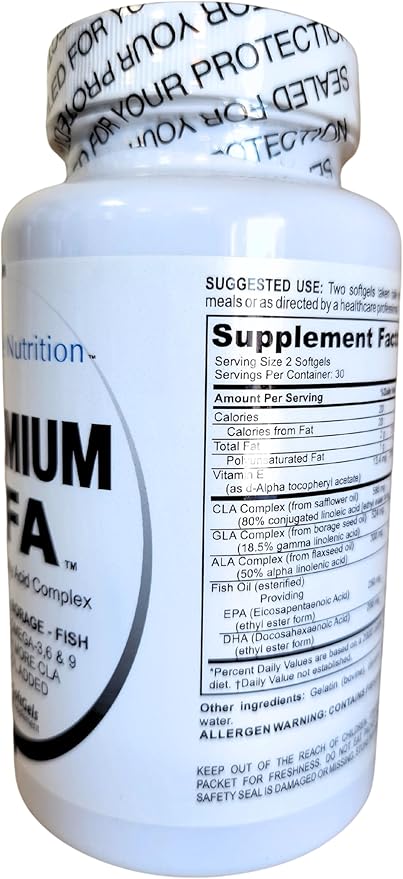 Pride Nutrition Premium EFA Omega 3-6-9 Supplement for Men and Women 5 in 1 - EPA DHA GLA ALA &amp CLA Essential Fatty Acids with Fish Oil - Softgel Pills
