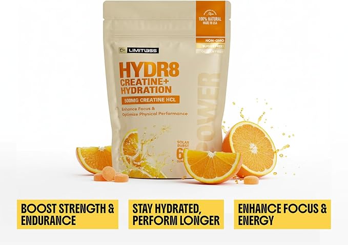 Limitless HYDR8 Creatine + Hydration Gummies - 30 Day Supply