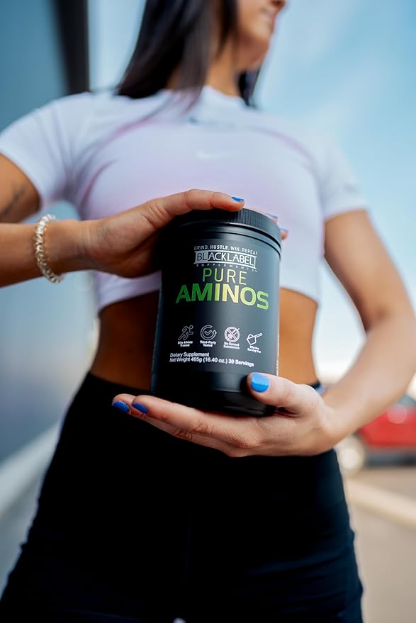 BLACKLABEL Supplements Pure AMINOS Essential Amino Acids Green Apple 30 Servings – Vegan Post-Workout Recovery Powder – Low Calorie Amino Acid Supplement for Muscle Support and Performance