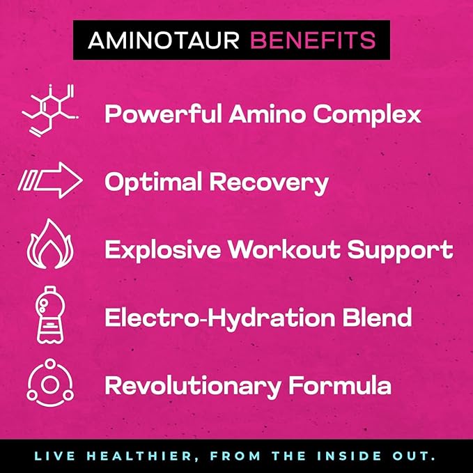 Project AD Aminotaur - Amino Acids with BCAAs Pre Workout Amino Energy BCAA Amino Acids Keto Friendly Coffee Extract Energy Powder (The Grape Escape)