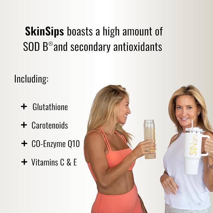 Skin Health &amp Energy Boost Drink Mix- Sugar Free SOD B (TM) Antioxidants from French Melon Concentrate On the Go Stick Packs Lemon 30 Pack