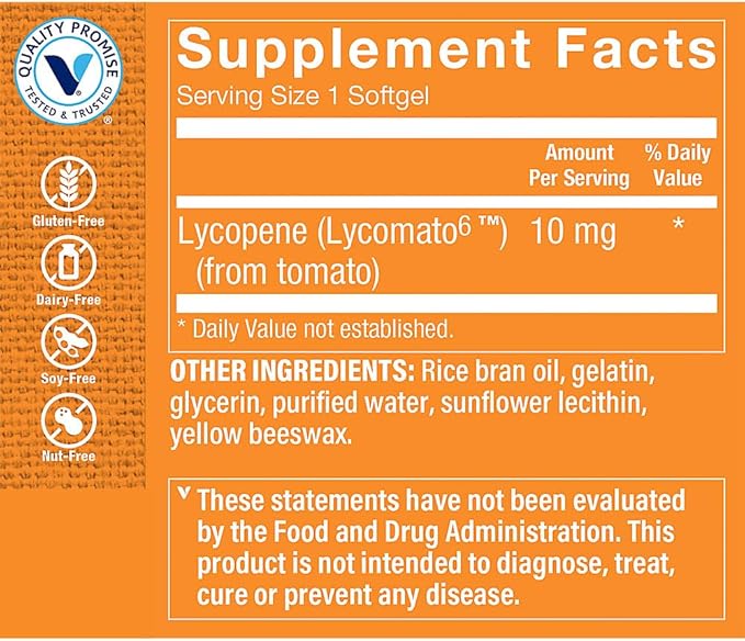 The Vitamin Shoppe Lycopene 10MG Antioxidant that Supports Cardiovascular (180 Softgels)