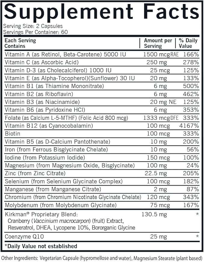 Kirkman Women's Multivitamin &amp Mineral with 5-MTHF
