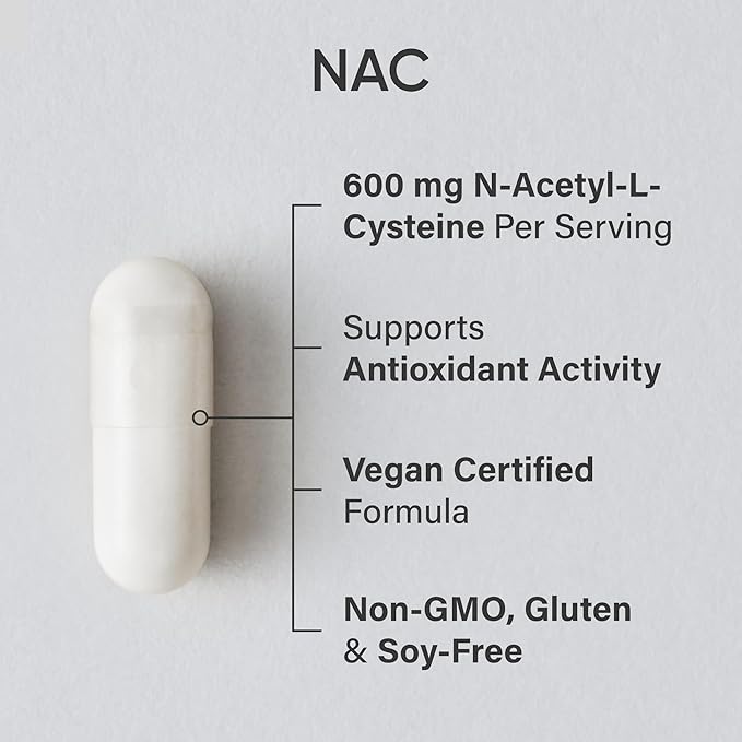 Sports Research® Antioxidant Support Pack - N-Acetyl L-Cysteine (NAC) 600mg CoQ10 100mg Enhanced w/Coconut Oil &amp Bioperine - Vegan · Non-GMO · Gluten Free