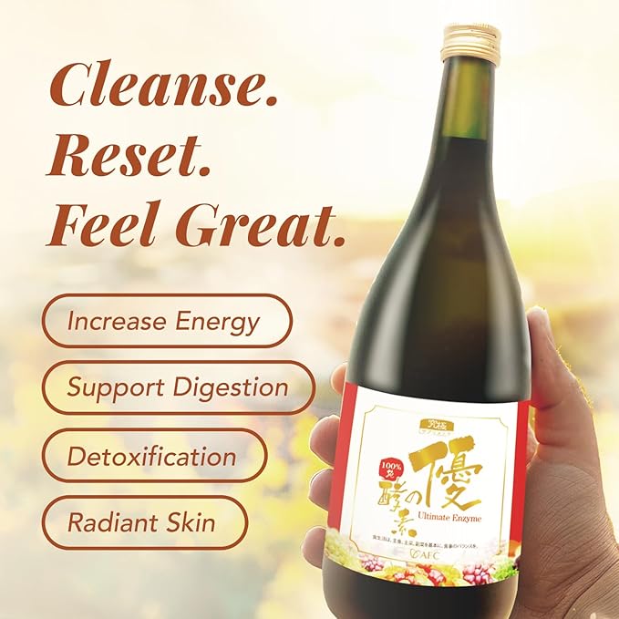 AFC Japan Digestive Ultimate Enzyme Drink – Pure Digestive Enzymes for Digestion Gas Bloating Constipation Relief &amp Immune Support – 106 Fermented Fruits &amp Vegetables Enzyme Supplement 72