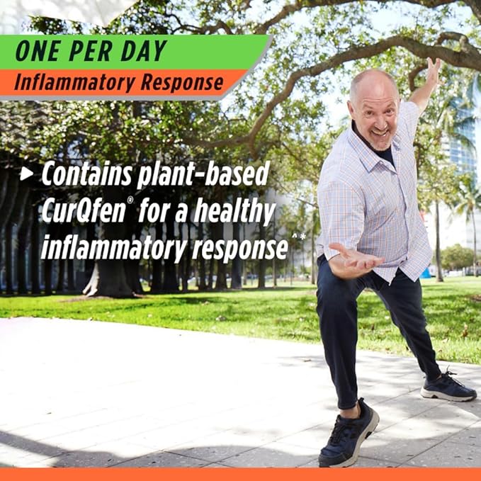 Osteo Bi-Flex One Per Day Inflammatory Response CurQfen Plant-Based Supplement Improve Joint Function Strength Flexibility Mobility 30 Capsules