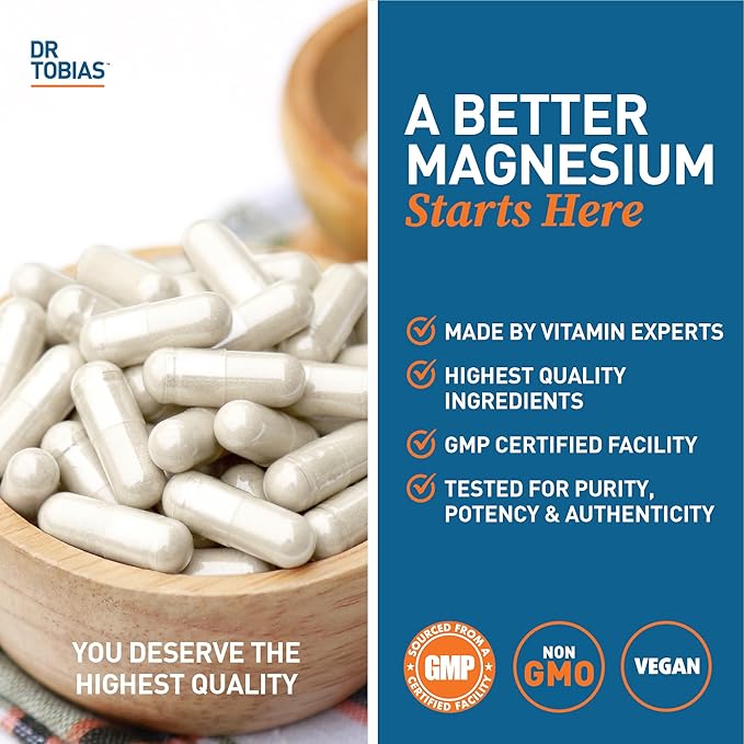 Dr. Tobias Omega 3 Fish Oil &amp Magnesium Bisglycinate Supplements High Absorption Supports Heart Brain Immune Energy Muscle Bone &amp Joint Health Non-GMO