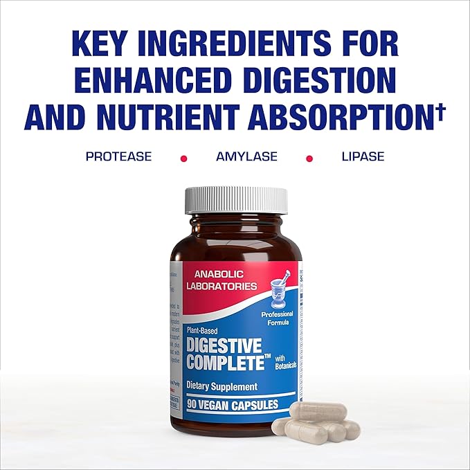 Plant Based Multi Digestive Enzymes Supplement - Clinically Formulated Digestion Supplement with Soothing Herbs and Enzymes for Women and Men for Protein Carb &amp Fat Digestive Complete (90ct)