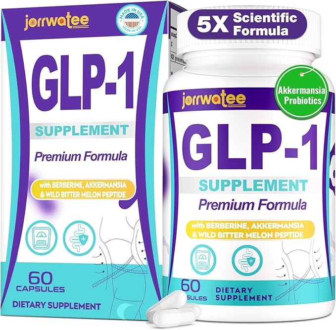 GLP-1 Supplements Women &amp Men 14-in-1 GLP1 for Daily GLPl Level*Metabolism* Digestion &amp Energy 5X Advance Formulate GLP 1 with Akkermansia Probiotic 60 Caps
