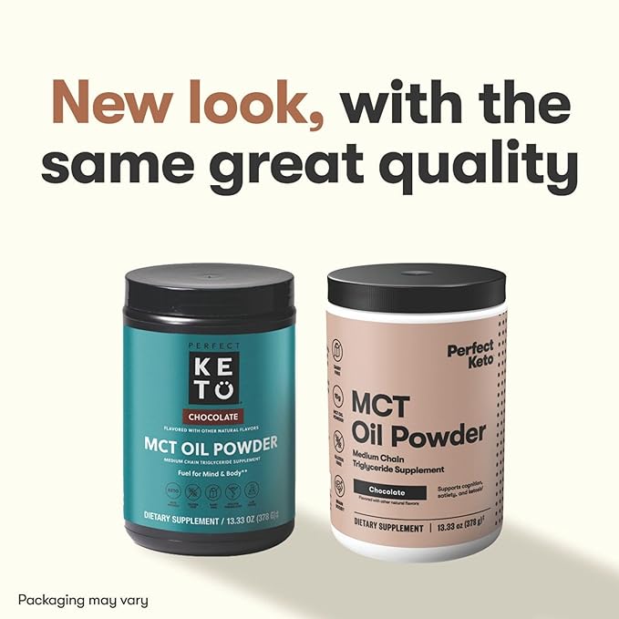 Perfect Keto 7g MCT Oil Powder Medium Chain Triglycerides Supplement Non Dairy Coffee Creamer for Keto Diet Ketogenic MCT Oil Mix for Coffee Smoothie Protein Shakes Chocolate 30 Servings