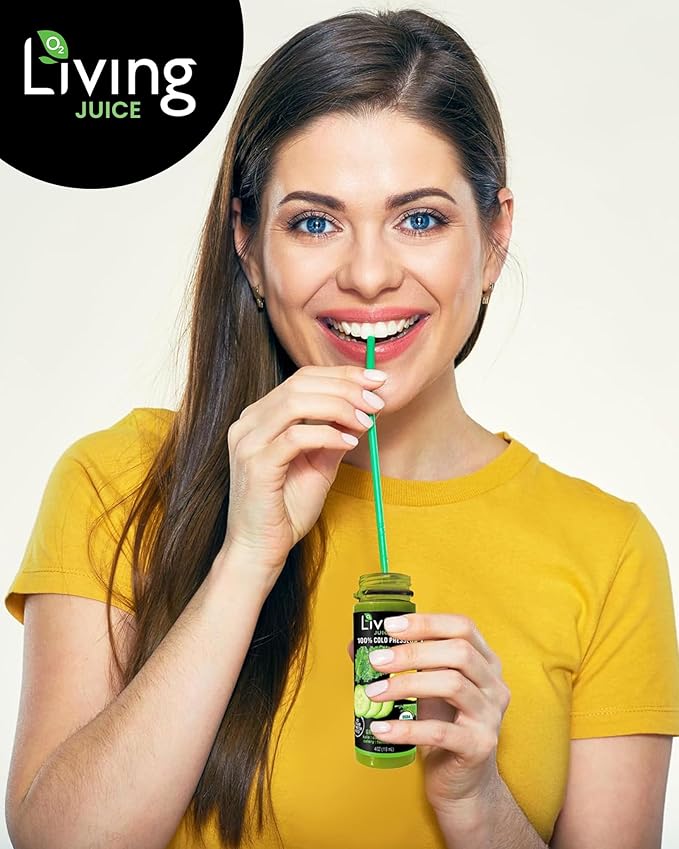 O2 Living Juice Cold Pressed Drink Variety Flavors Pack - Organic Juice Drinks - No Added Sugars or Water Natural Sweetness from Fruits Rich in Nutrients &amp Vitamins Non-GMO - 12oz 10-Pack