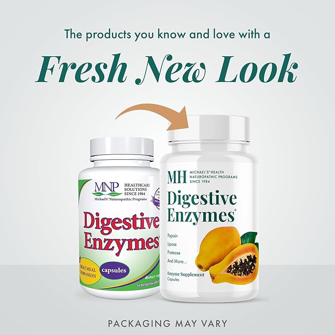 Michael's Health Naturopathic Programs Digestive Enzymes - 180 Capsules - Assists in Digesting Protein Fats Starch Dairy &amp Carbohydrates - 60 Servings