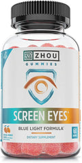 Zhou Screen Eyes Gummies - Lutein Gummies for Eye Health Lutein and Zeaxanthin for Adults &amp Kids Supports Eyesight Blue Light Vision Health Formula - 60 Count