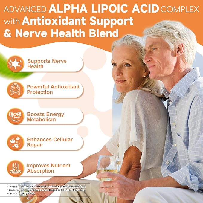 Totaria Alpha Lipoic Acid 1000mg+600mg - ALA Supplement Antioxidant for Neuropathy Support Nerve Health